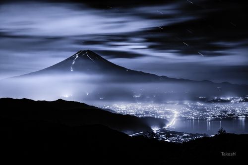 Mountain in the night