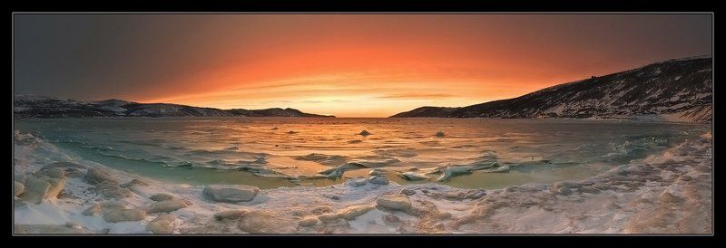 магадан, бухта нагаева, море,снег,лед, закат Ледниковый период #15photo preview