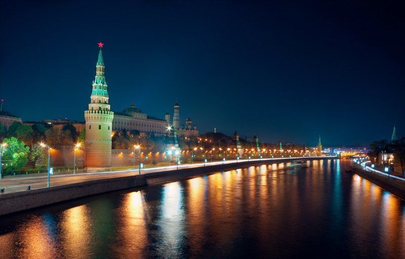 кремлевская, набережная, москва, ночь, кремль кремлевская набережнаяphoto preview
