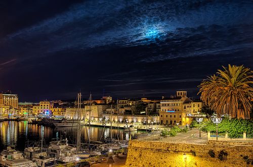 Night Alghero marina bay