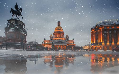 Первый зимний вечер в Санкт-Петербурге