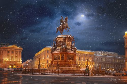 Лунная ночь в Санкт-Петербурге