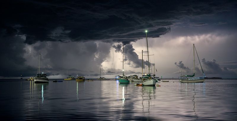 #tropical_storm #sailboaats #cloudy_sky #lightningstrike #storm Sailboat Skyphoto preview