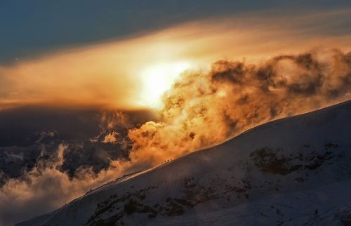 Закат на склоне Эльбруса, 4200м