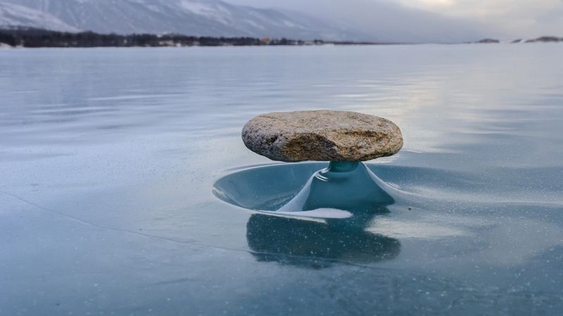 природа, пейзаж, байкал, лед, камень Байкальский феноменphoto preview