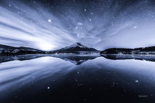 Starry sky in the mirror