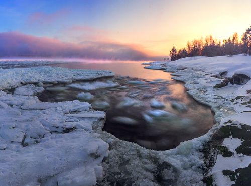 Ладожское озеро, Карелия, январь 2018