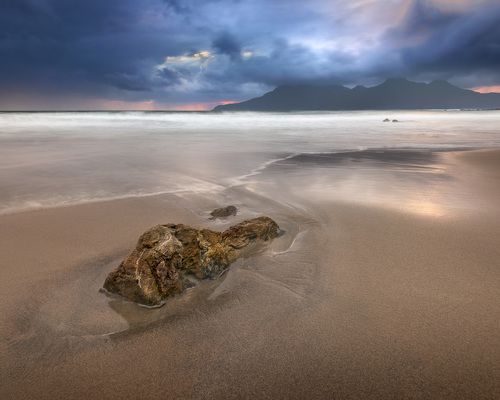 Sandy Beach in the Evening, Isle of Eigg, Scotland, United Kingdom