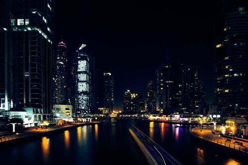 Night lights of Dubai Marina