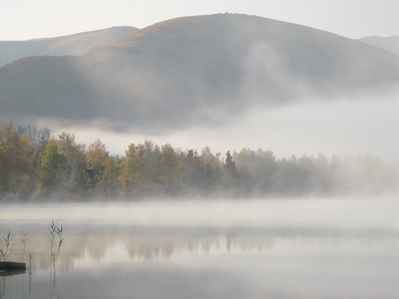 озеро, туман, горы, утро Озерная туманностьphoto preview