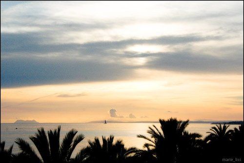 закат, вид на Гибралтар