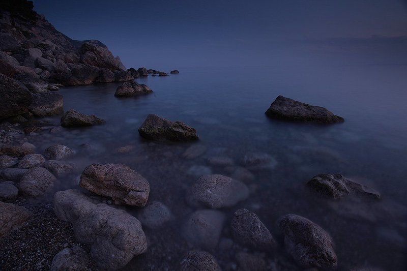 море, мыс, камни, скалы, крым, ночь photo preview