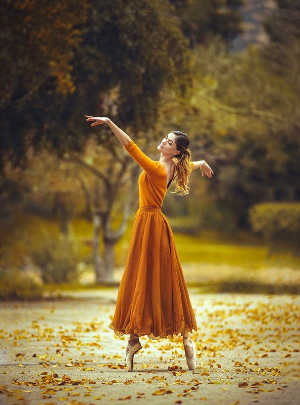 балерина, балет, осень Осенний танецphoto preview