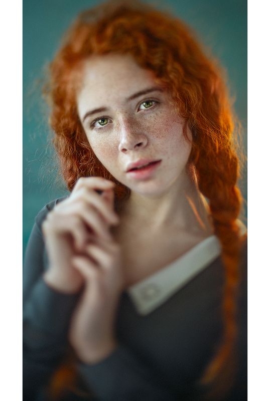 портрет, portrait, red hair, dress, платье, рыжие волосы, freckles, веснушки Валентинаphoto preview