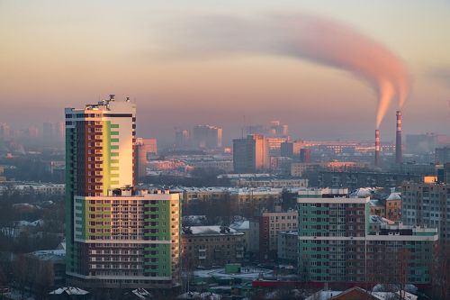 Туманное утро в Екатеринбурге