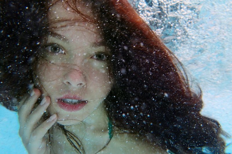 girl, portrait, face, eyes, hair, emotive, water, underwater, undina, sad Ундинаphoto preview