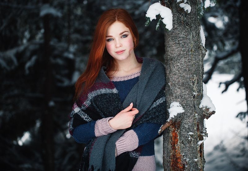 рыжая, зимняя фотосессия Светланаphoto preview