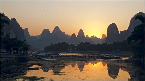 Закат на реке Лицзян