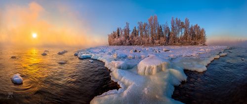 Зимняя живопись Ладожского озера