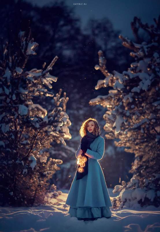 вечерняя фотография, фотосессия на природе, девушка, зима Дашаphoto preview