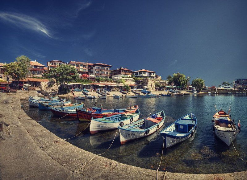 несебр, болгария, лодки, причал, море | Причал |photo preview