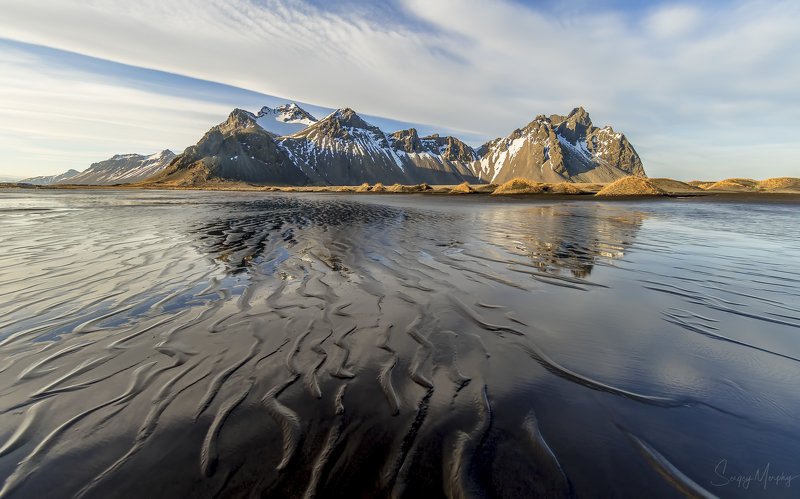 iceland stokksnes vestrahorn black sand Black sand of Stokksnes. Iceland\'19photo preview