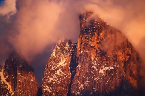 Dolomites in the sunset