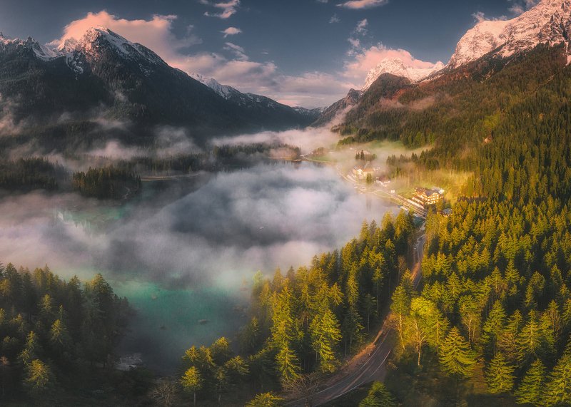drone,sunrise,mountains,clouds,landscape Hinterseephoto preview