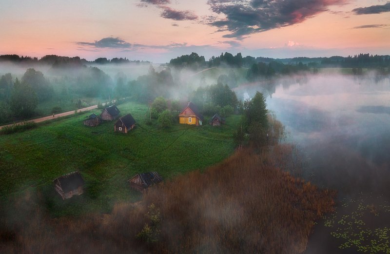 landscapes,summer,fog,sunrise,lake Вчерашнее утроphoto preview