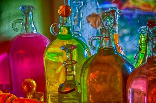 Colored bottles
