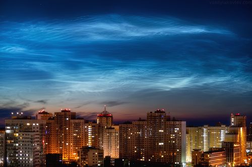 Серебристые облака над Екатеринбургом