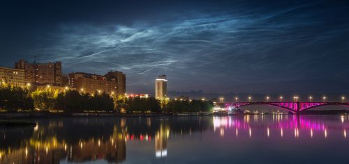 Серебристые облака над Красноярском