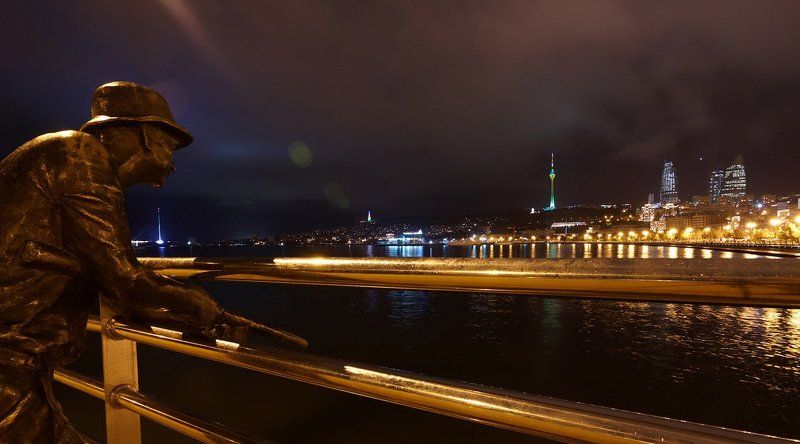 баку, ночь, город Бакинские огонькиphoto preview