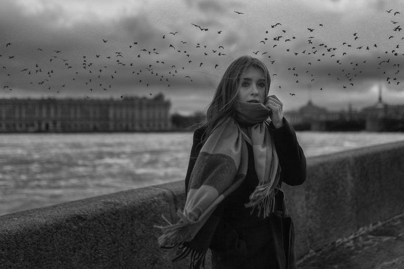Санкт-Петербург, портрет, женский портрет, черно-белое, прогулка по Питеру Lera фото превью