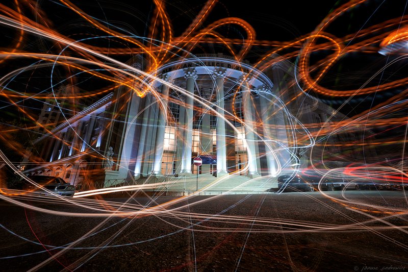 albania,durres,university,building,architecture,night,lights,city,street,urban,color,colors,colorful,chaos,abstract,art, chaosphoto preview