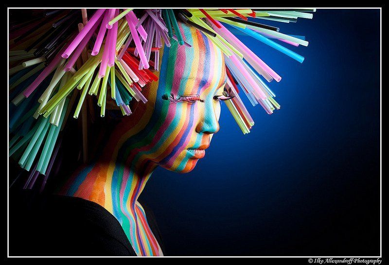 strobist, japanese, portrait Rainbow Stripesphoto preview