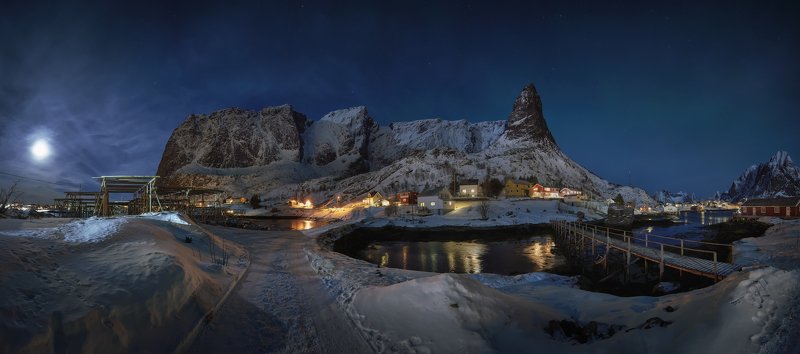 Night, Nature, Mountains, stars, Lights, Travel, Landscape, Panoramic, Norway The mountainphoto preview
