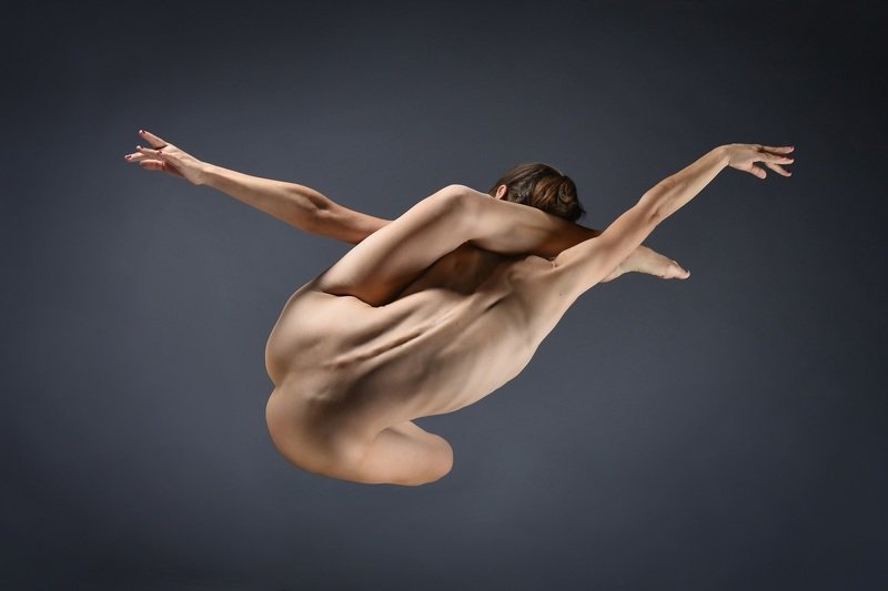 girl, nude, body, folded, studio, pose, surreal, gymnast, ballerina, impossible, back, levitation Doing the Impossiblephoto preview