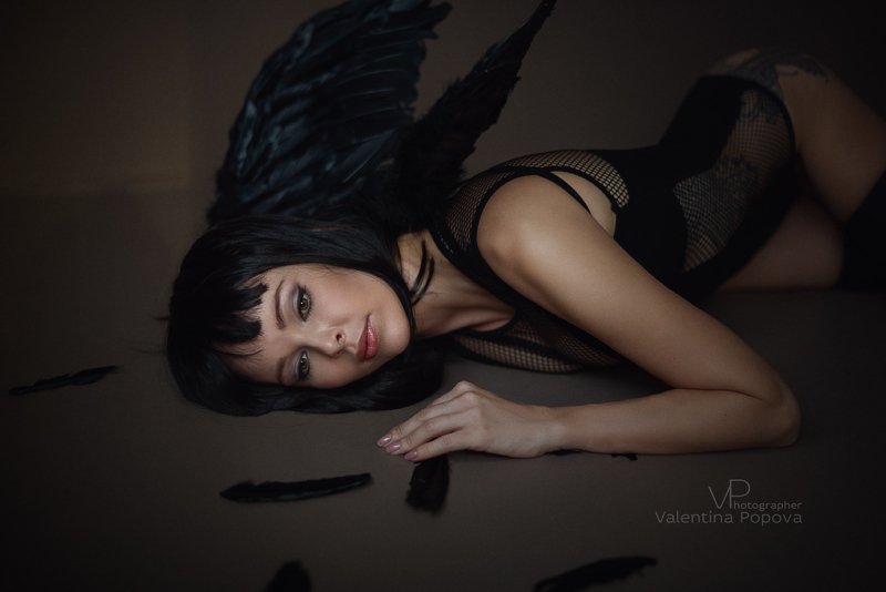 портрет ангел Черный аphoto preview