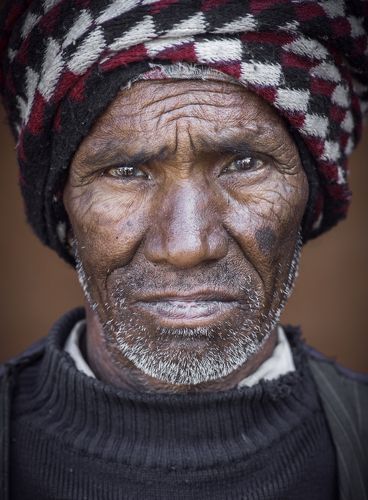 Nepalese blacksmith is the lowest caste in Nepal. Close-up portrait