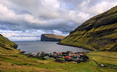 Tjørnuvík, the northernmost village on Streymoy island. Faroe islands