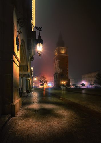 Krakow under the fog