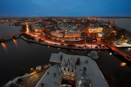 Panorama of evening Vyborg
