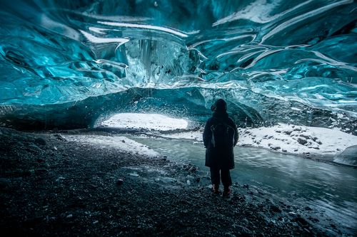Iceland ice caving