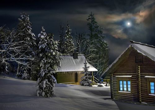 Сказочный лунный вечер на хуторе