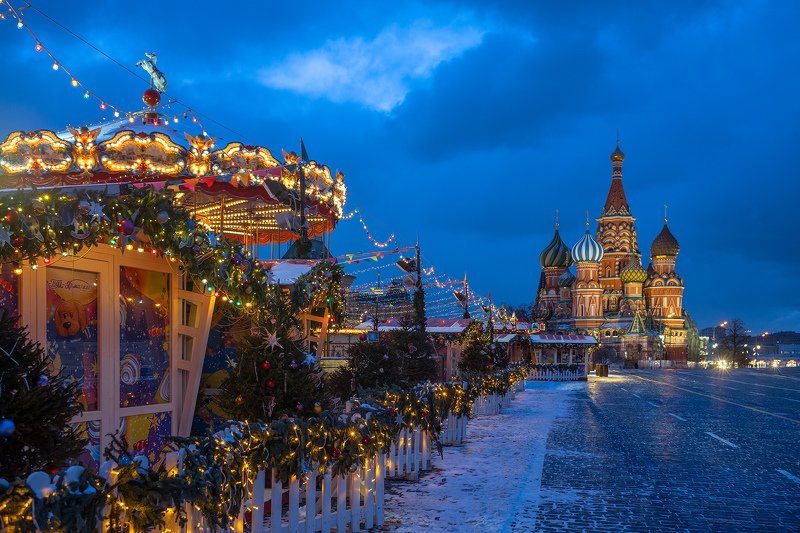 Москва, Красная, площадь, храм, собор, зима, утро Москва. Красная площадь.photo preview