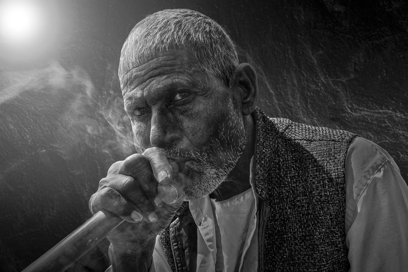 #black&white #oldman #smoking #gaze #pipe #smokingpipe Smokingphoto preview