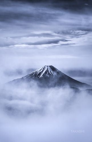 Fuji in clouds