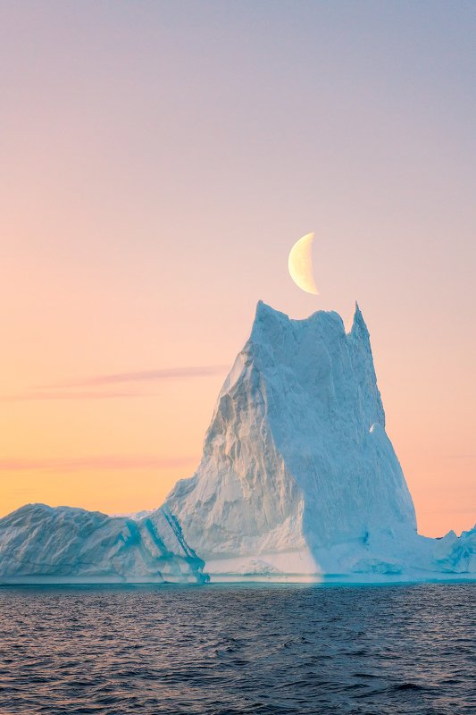 iceberg, sailing, greenland, moon, evening, sea The Tower Of Sauronphoto preview