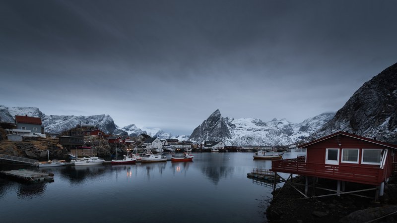 hamnoy, cloudy, lofoten Cloudy day in Hamnoyphoto preview